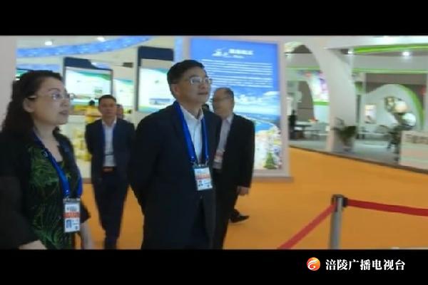 周少政巡查“西洽会”涪陵展位布展情况