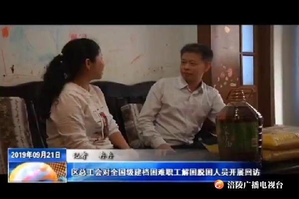 区总工会对全国级建档困难职工解困脱困人员开展回访