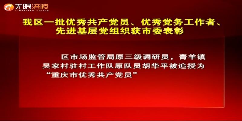 ​ 我区一批优秀共产党员、优秀党务工作者、先进基层党组织获市委表彰