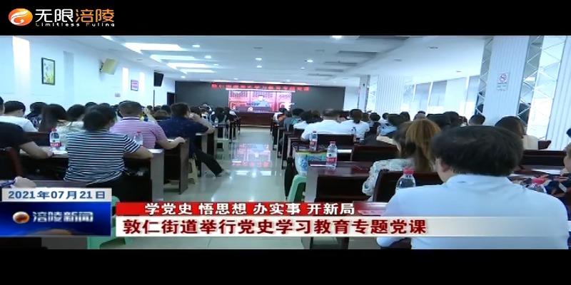 【学党史 悟思想 办实事 开新局】敦仁街道举行党史学习教育专题党课