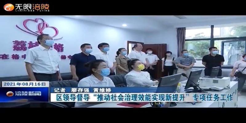 区领导督导“推动社会治理效能实现新提升”专项任务工作